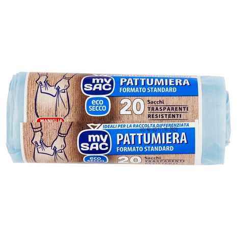 my Sac eco Secco Pattumiera Formato Standard 52x68cm Sacchi 20 pz